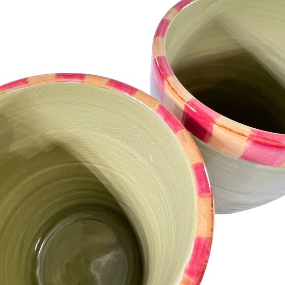 Vtg Signature Housewares Mugs OLIVIA by Debby Segura Stoneware 2002 Set of 2 - Picture 3 of 9